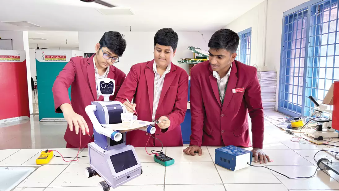 Students involved in practical learning at the Atal Tinkering Lab
