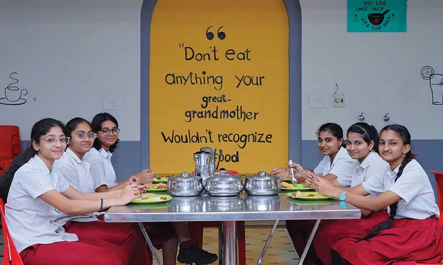 Residential dining hall at Sri Prakash Synergy School Peddapuram