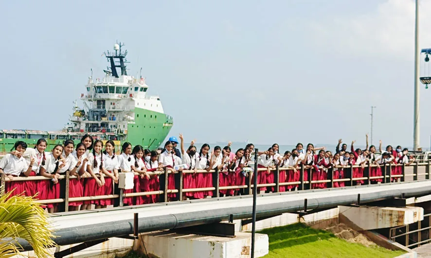 Students participating in an educational visit