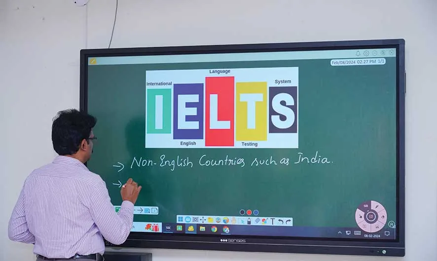 English language learning through an interactive digital panel