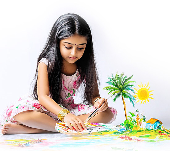 Young learners participating in creative activity at SPSS Tuni